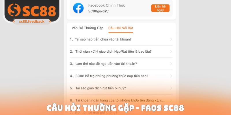 Câu hỏi thường gặp - FAQs SC88